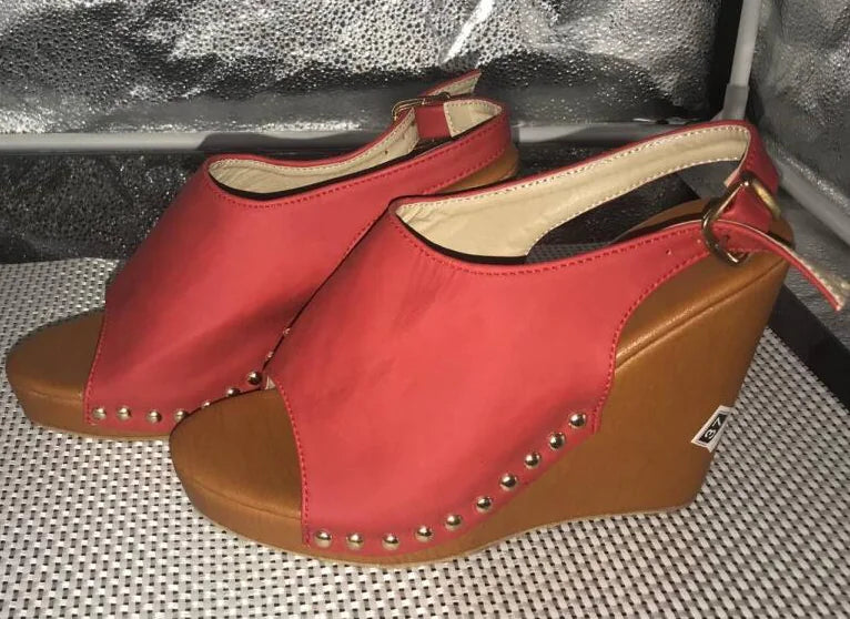 Wedge Sandals with Strap, Plus Size High Heels