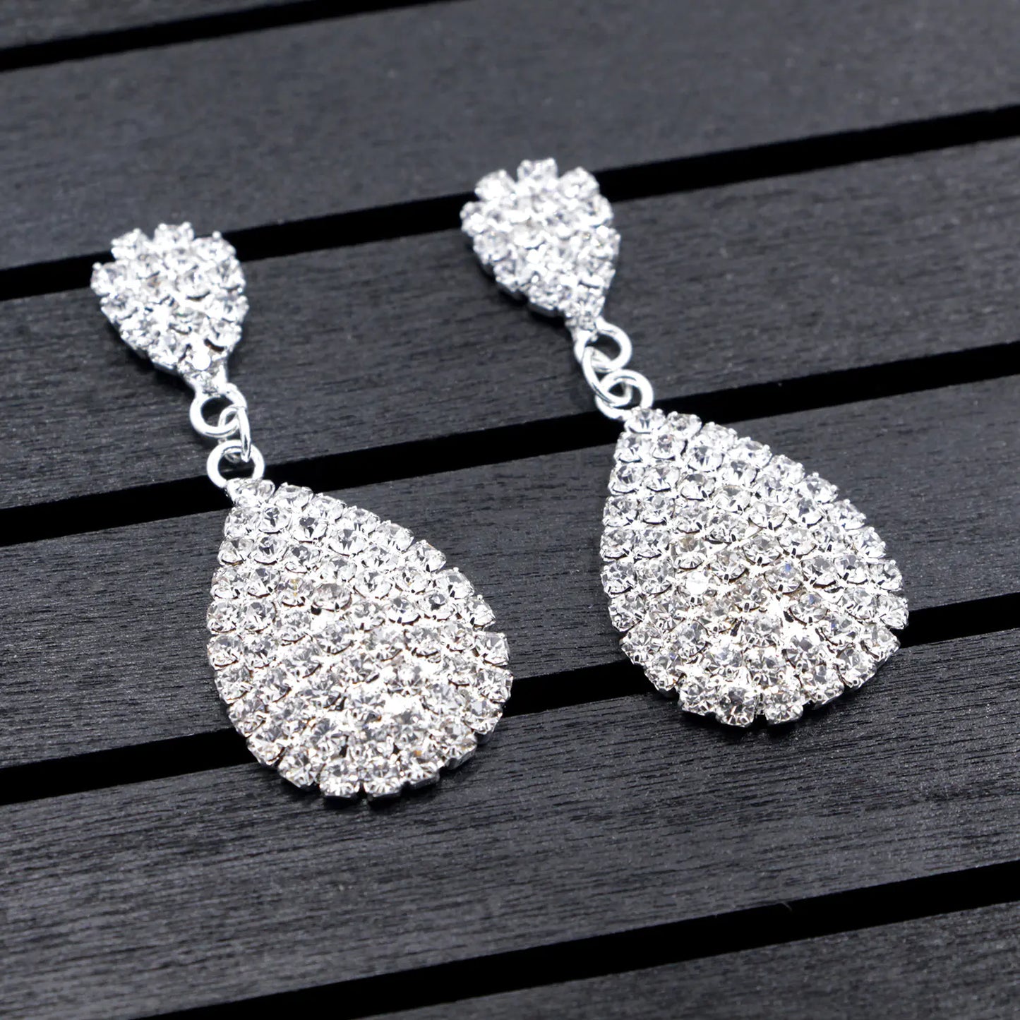 Bridal Jewelry Set with Crystal Necklace, Bracelet, Earrings