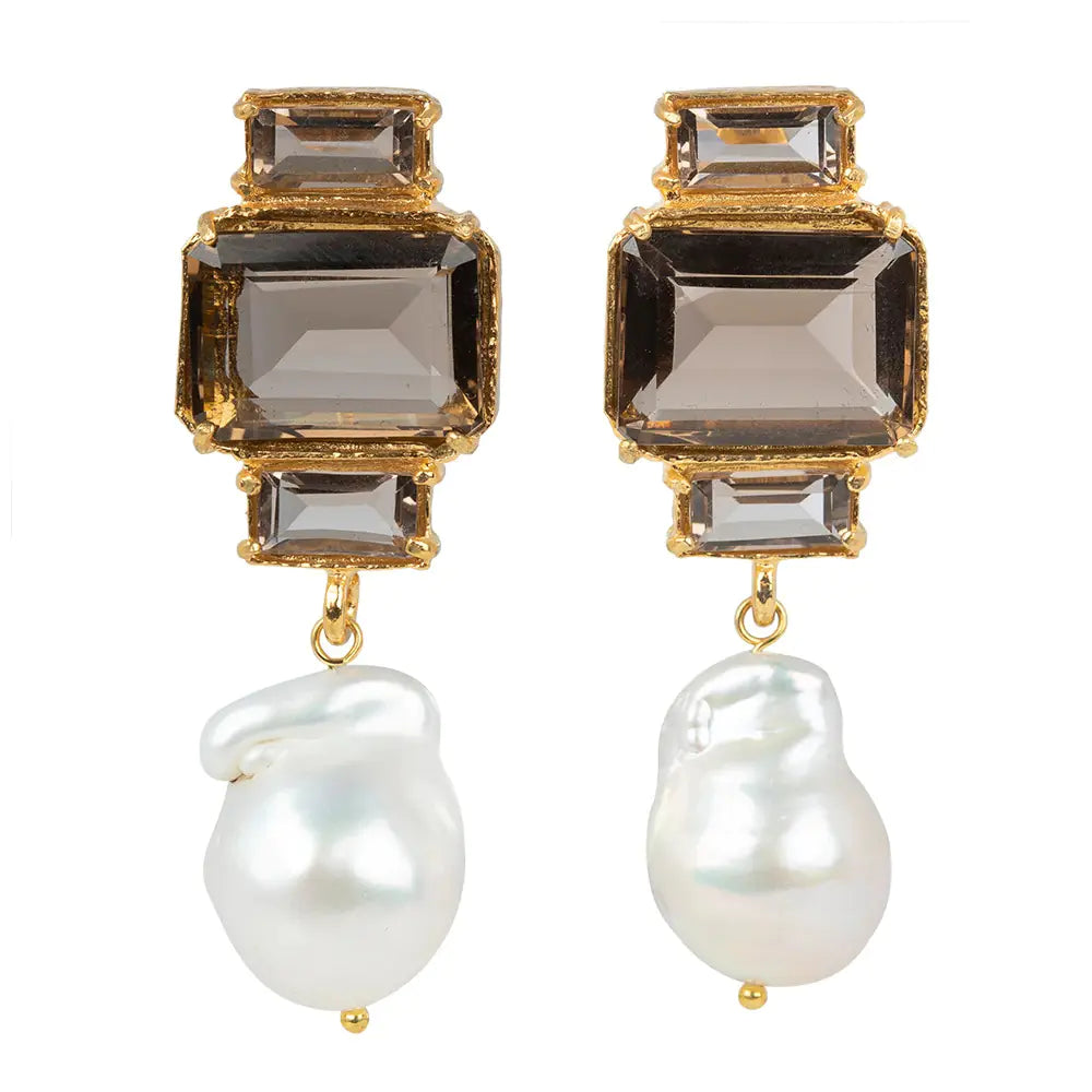 Fashionable Geometric Pearl Tassel Earrings for Women