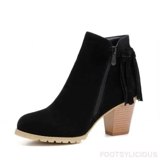 Fringe Ankle Boots - New Autumn Winter Chunky Heels