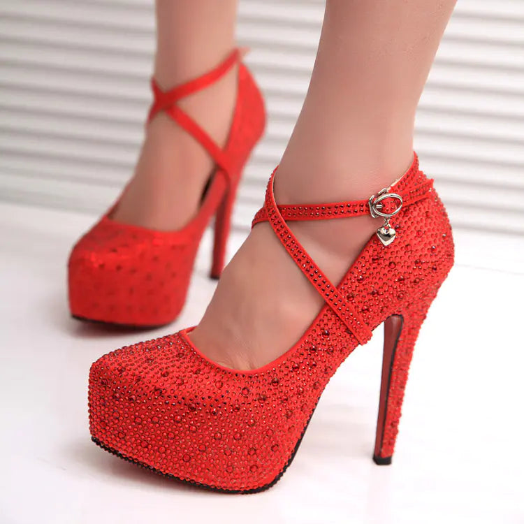 Spring European Star Style Rhinestone High Heels