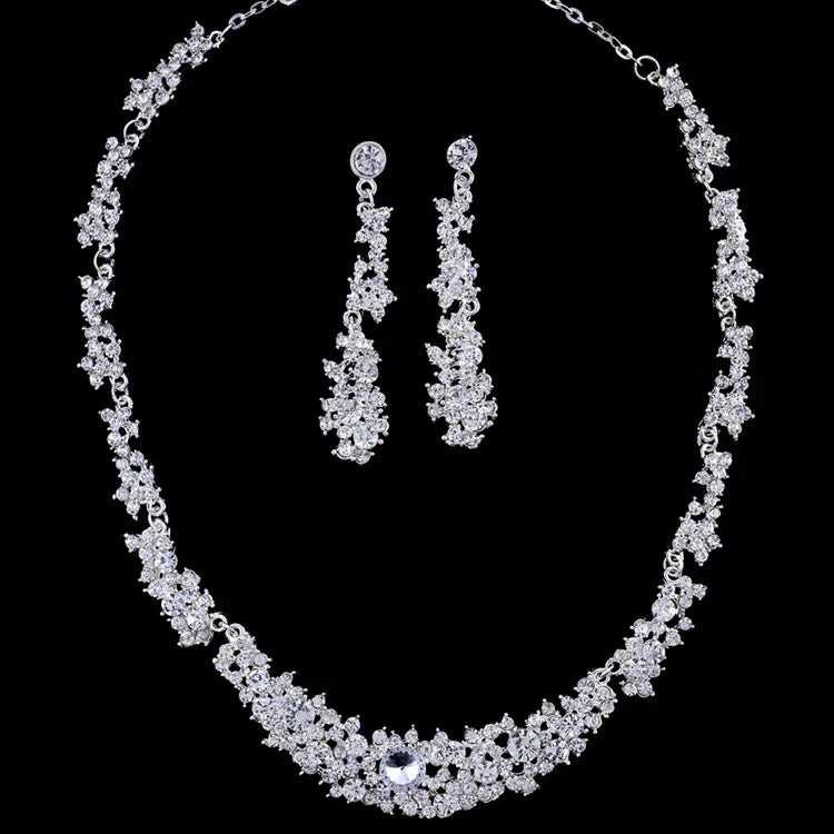 Bridal Jewelry Set with Necklace and Earrings