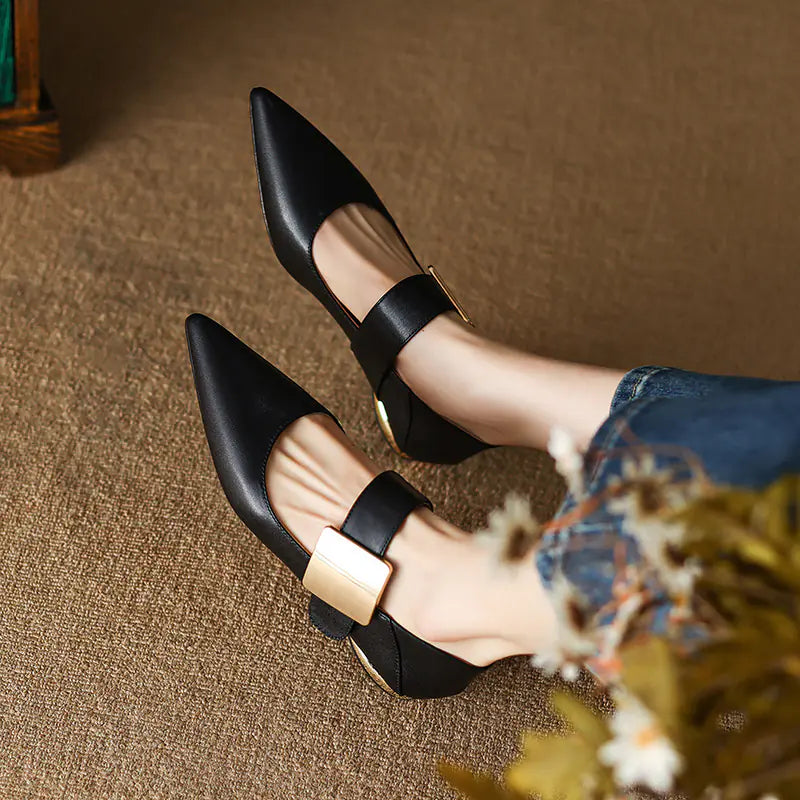 Retro Brown Mary Jane Flats for Women - Spring/Fall