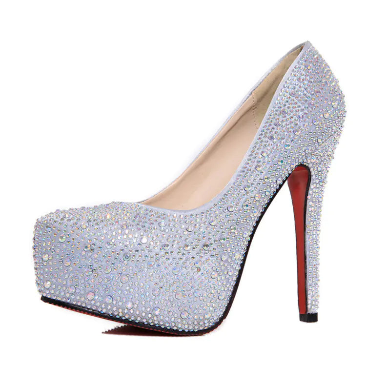 Spring European Star Style Rhinestone High Heels