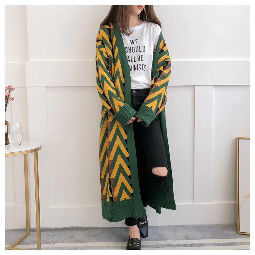 Geometric Cardigan Sweater for Women