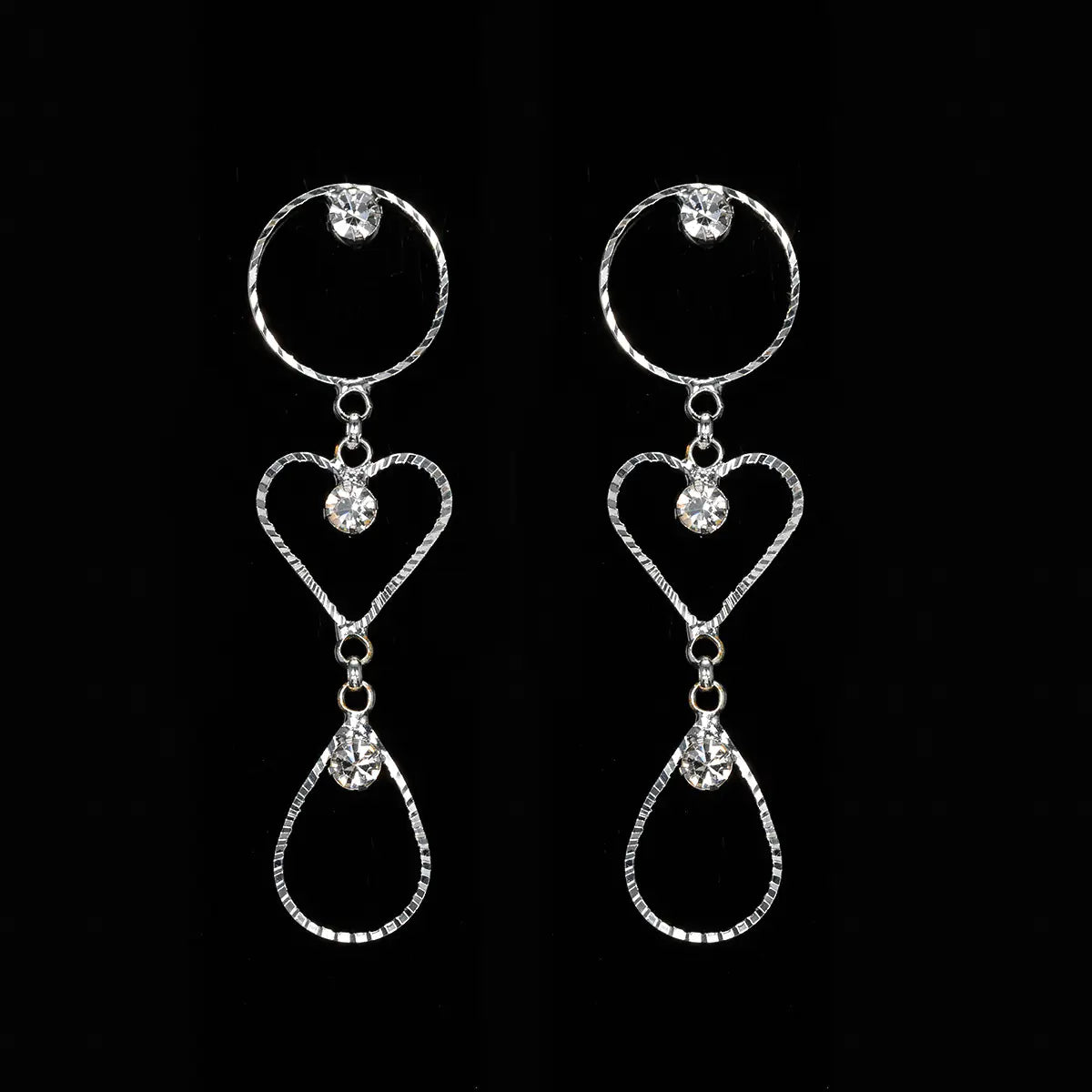 Korean Style Rhinestone Hoop Crystal Earrings for Women