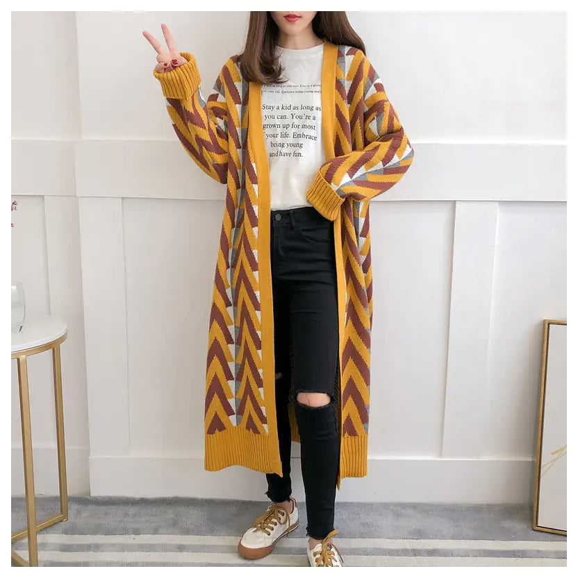 Geometric Cardigan Sweater for Women
