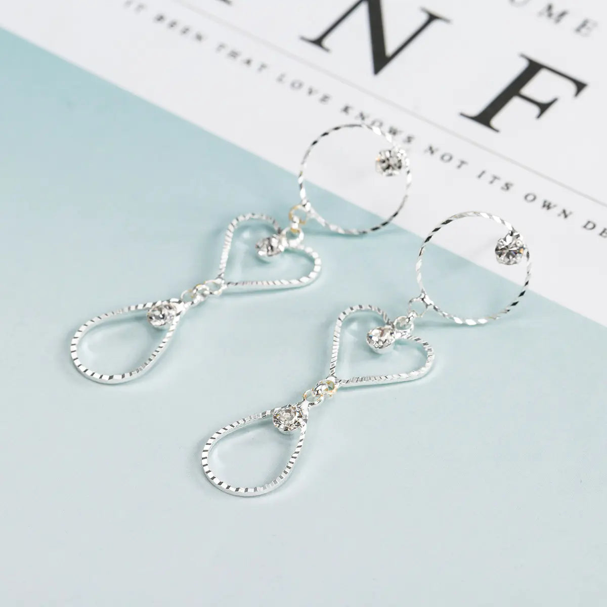 Korean Style Rhinestone Hoop Crystal Earrings for Women