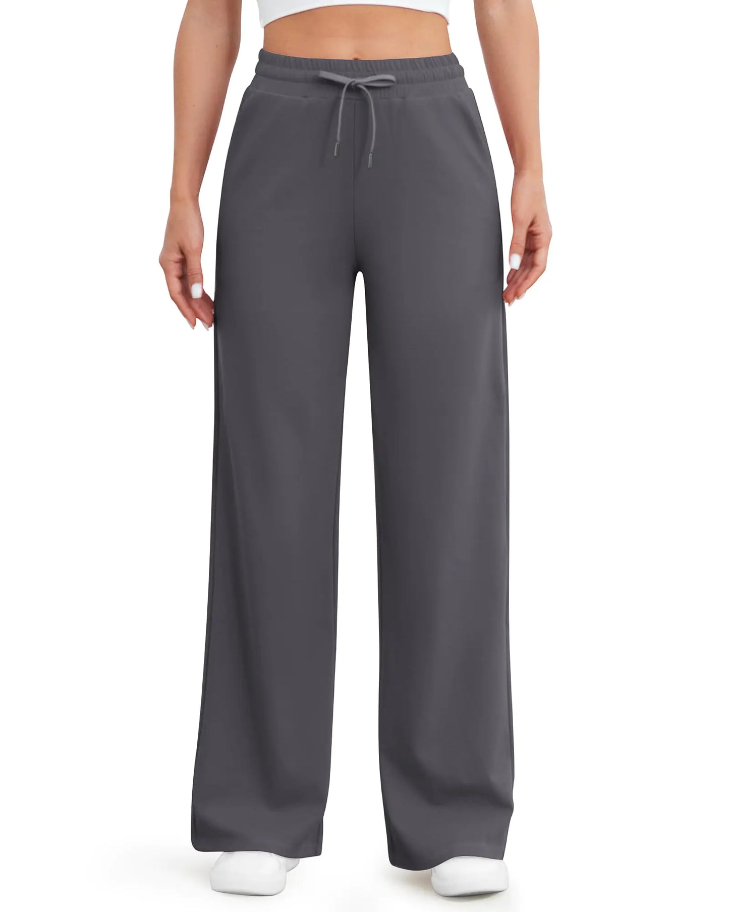 Yoga Pants with Pockets. Wide Leg Sweatpants Drawstring Stretch pants for women. Straight Leg Lounge Pajama pants