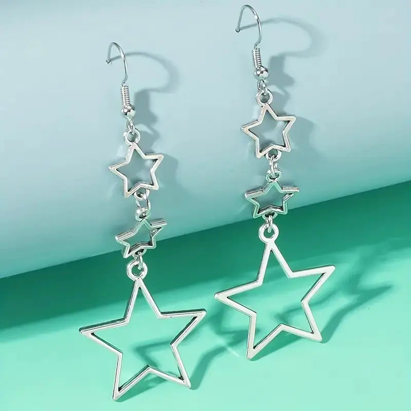 Hollow Five-Pointed Star Earrings for Women
