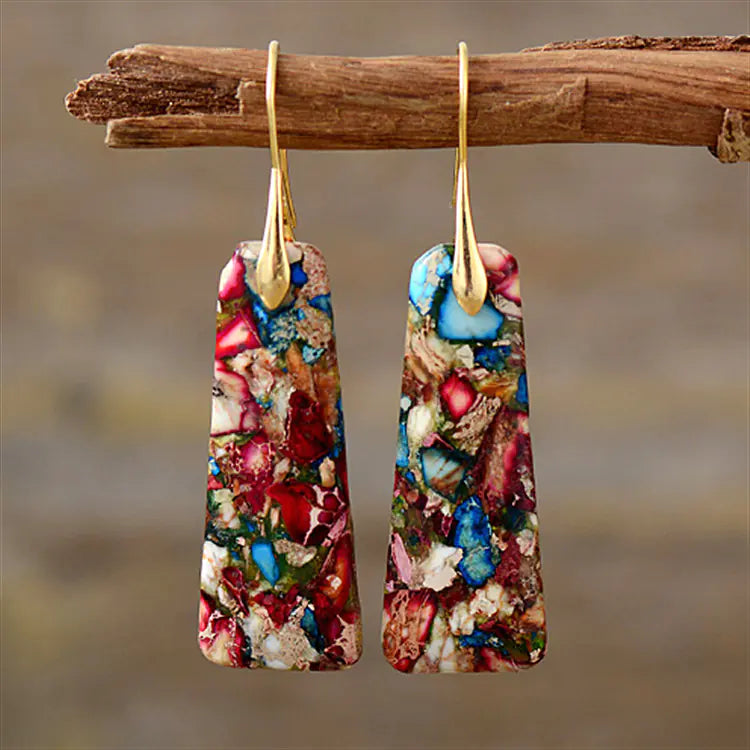 Colorful Teardrop Pendant Earrings for Women