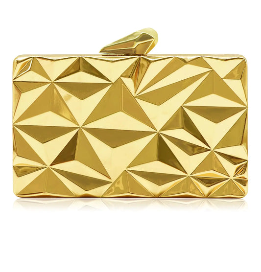 Milisente Womens Clutch Purses. Metallic Bridal Party Geometric Evening Hand Bags for Formal Parties