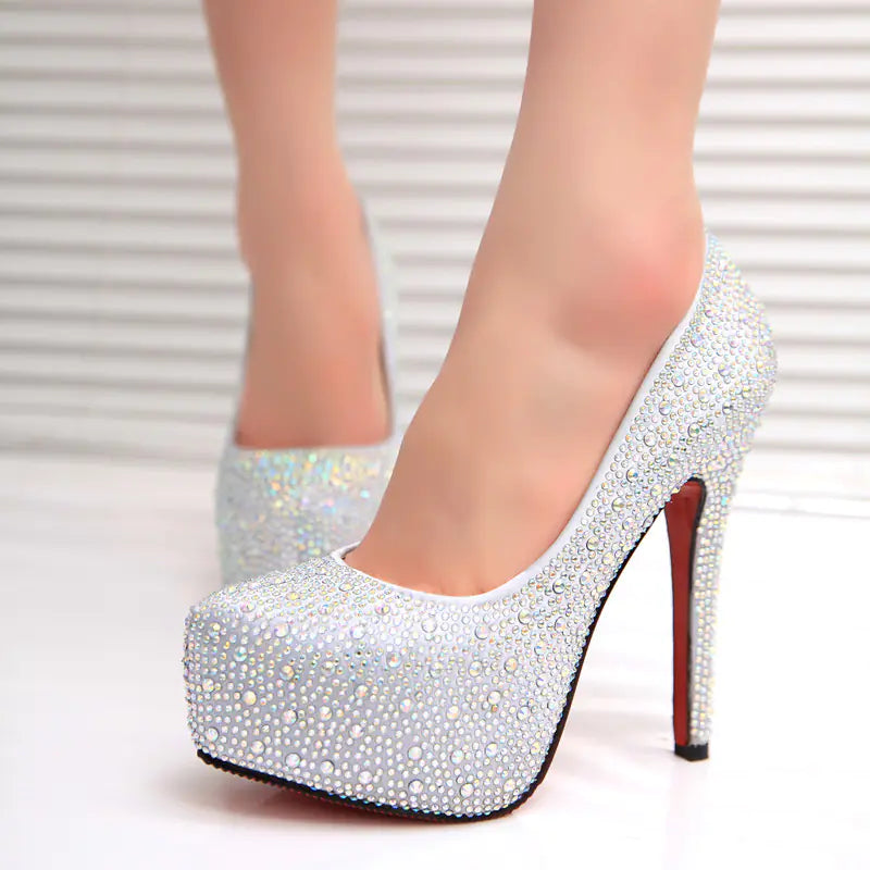 Spring European Star Style Rhinestone High Heels