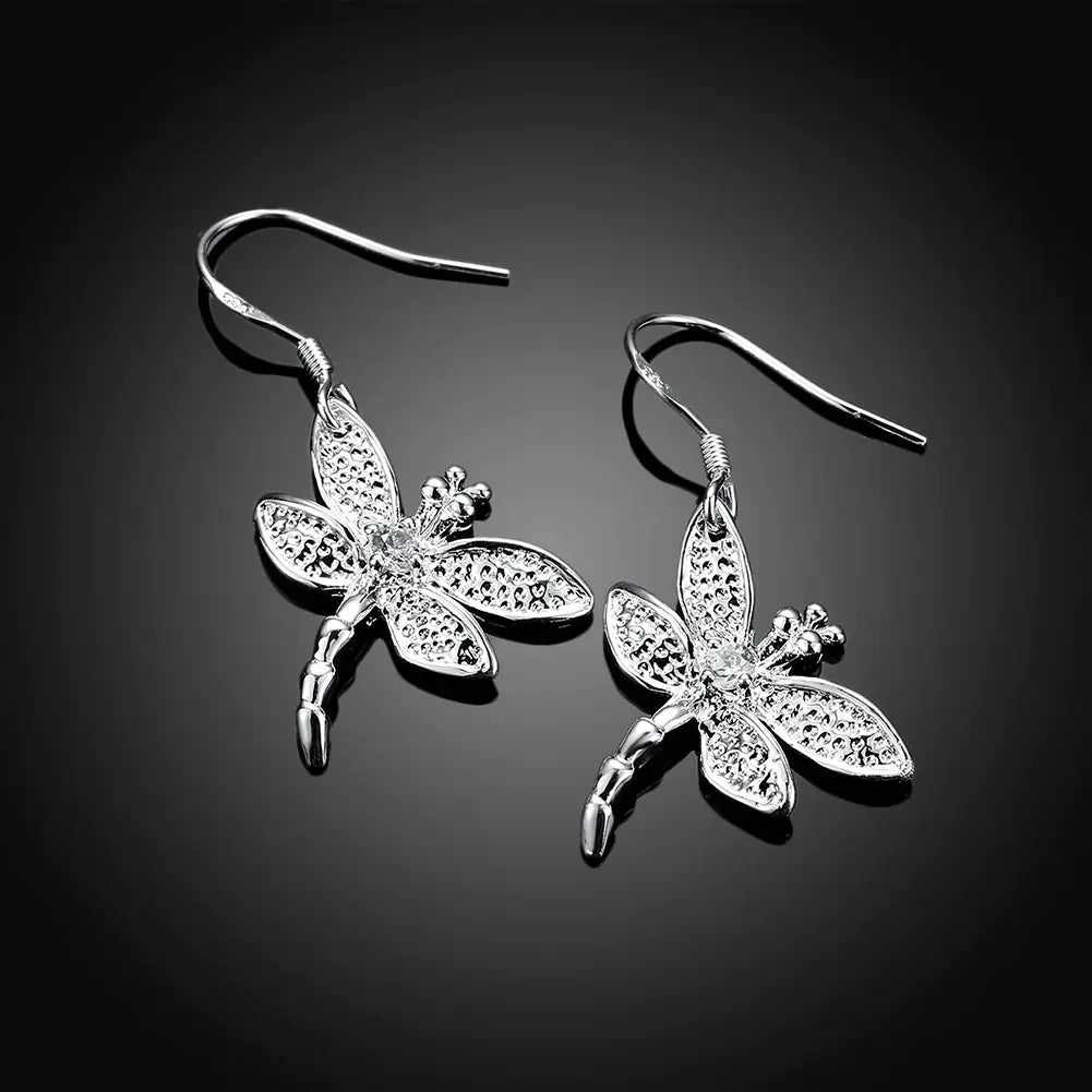 Stylish Dragonfly Earrings with Rhinestones for Women