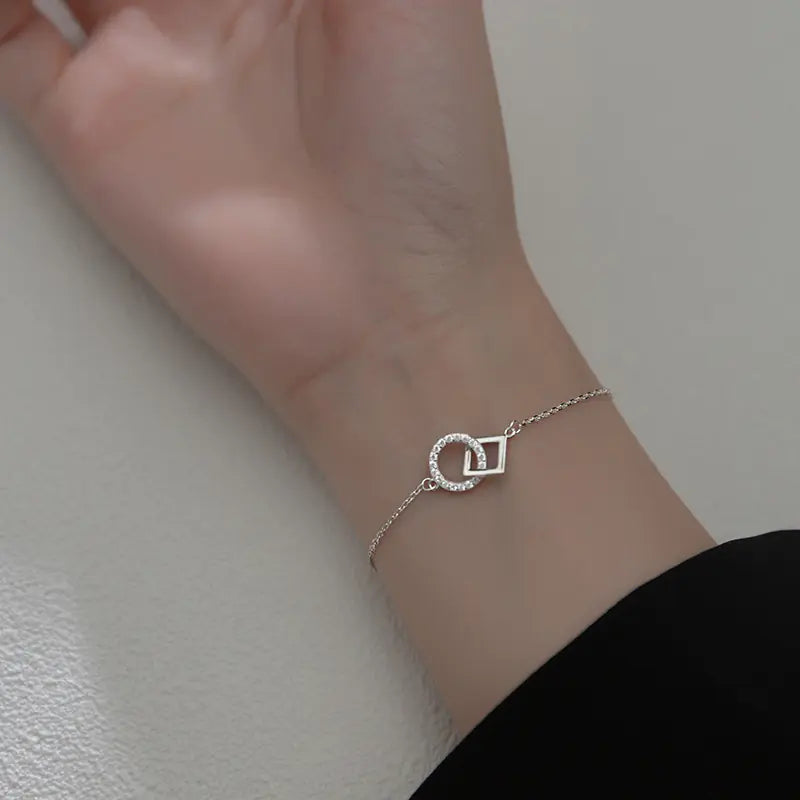 S925 Silver Rhinestone Bracelet for Women