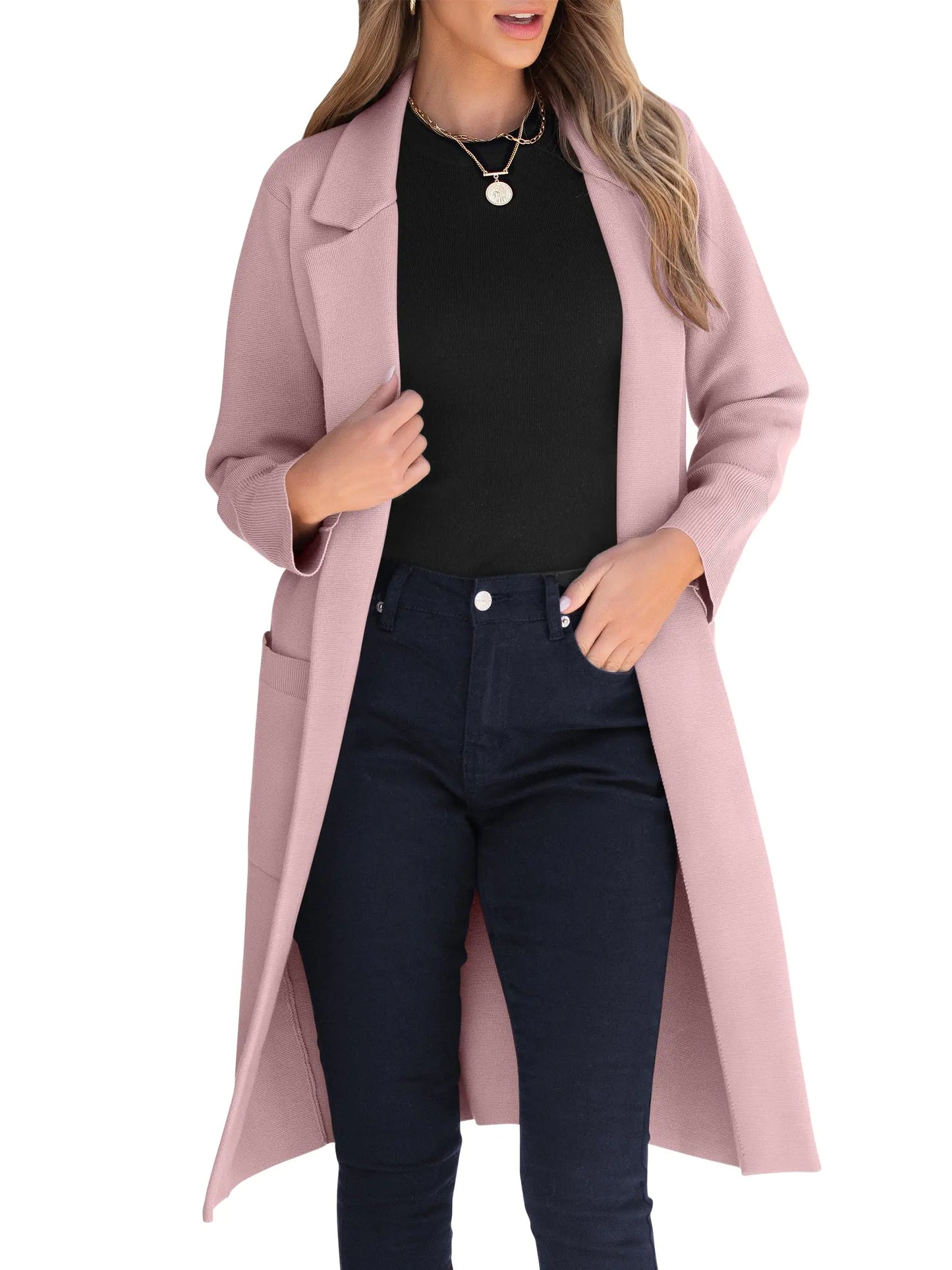 ANRABESS Women Cardigan Sweater. Oversized Blazer Winter Long Coats