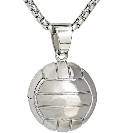 Basketball Pendant Stainless Steel Necklace Jewelry