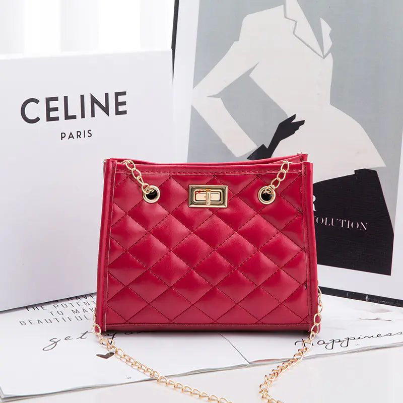 Mini Chain Shoulder Bags - Rhombus Small Square Design