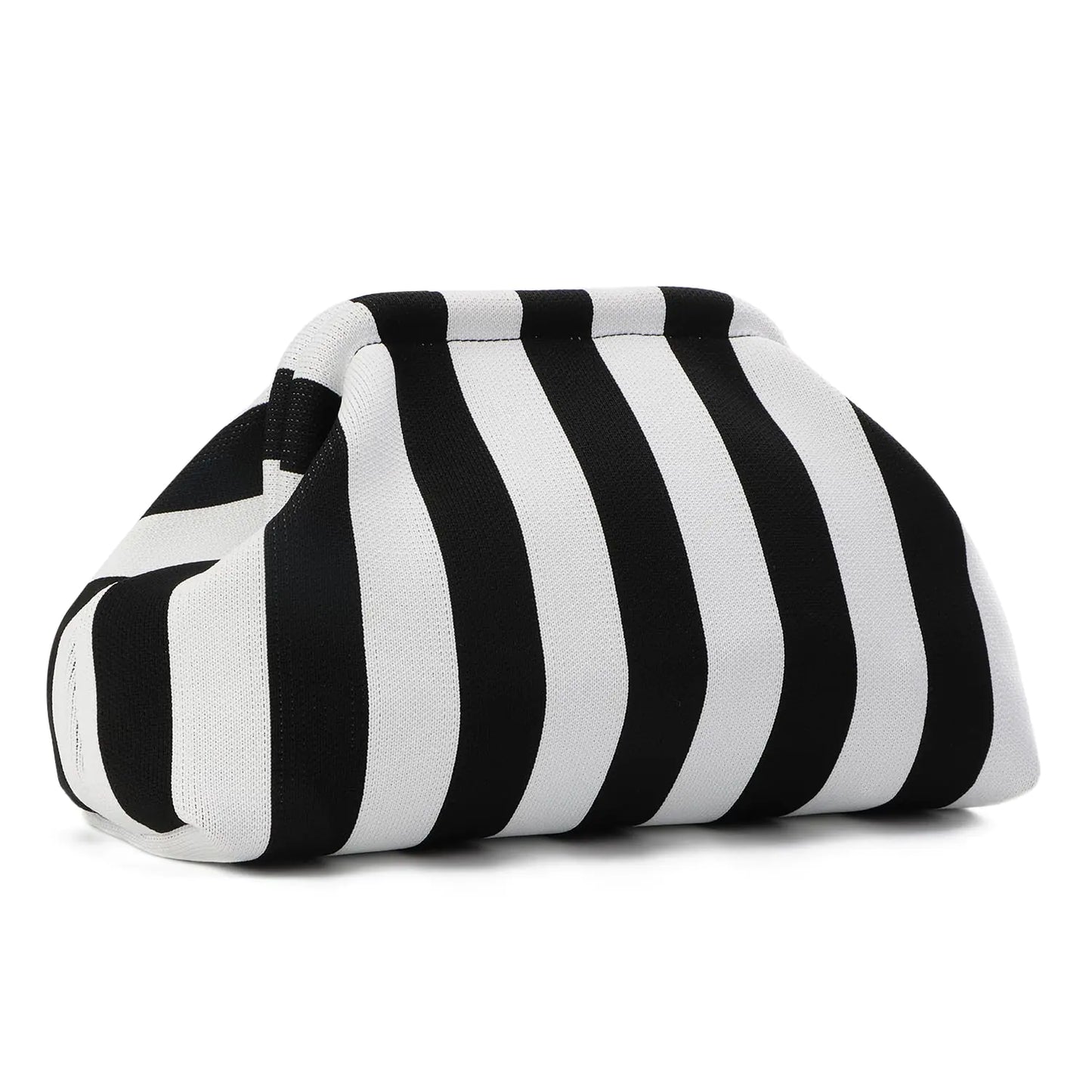 Striped Clutch Purses for Women. Woven Dumpling Bag, Colorful Crochet Cloud Evening Handbag for Summer Beach