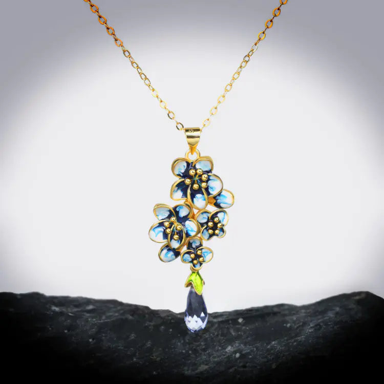 Three-Piece Ring Set with Water Drop Gem Necklace & Earrings
