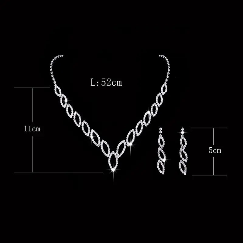 Classic Kiss Earrings and Necklace Bridal Set