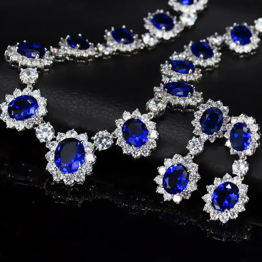 Luxury Jewelry Set with AAA Zirconia Earrings and Necklace