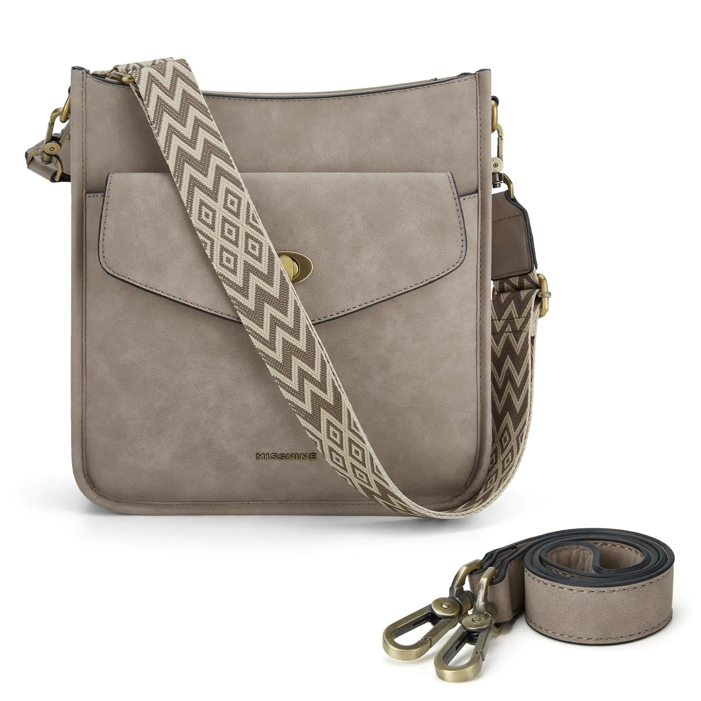 Trendy Vegan Leather Shoulder Bag for Women. Hobo Purses Handbags with 2 Shoulder Straps Khaki