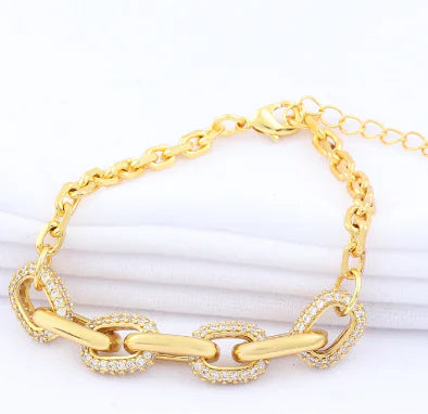 Rhinestone Copper Metal Fashion Diamond Bracelet