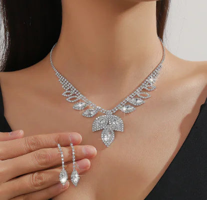 Bridal Jewelry Set - Korean Style Necklace & Earrings