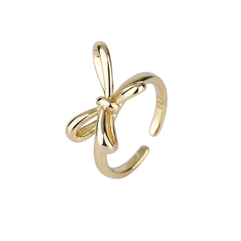 Geometric Bow Ring for Women - Hong Kong Style Jewelry