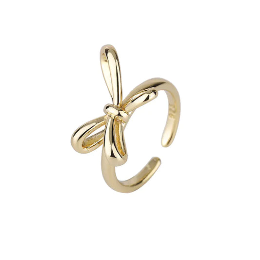 Geometric Bow Ring for Women - Hong Kong Style Jewelry