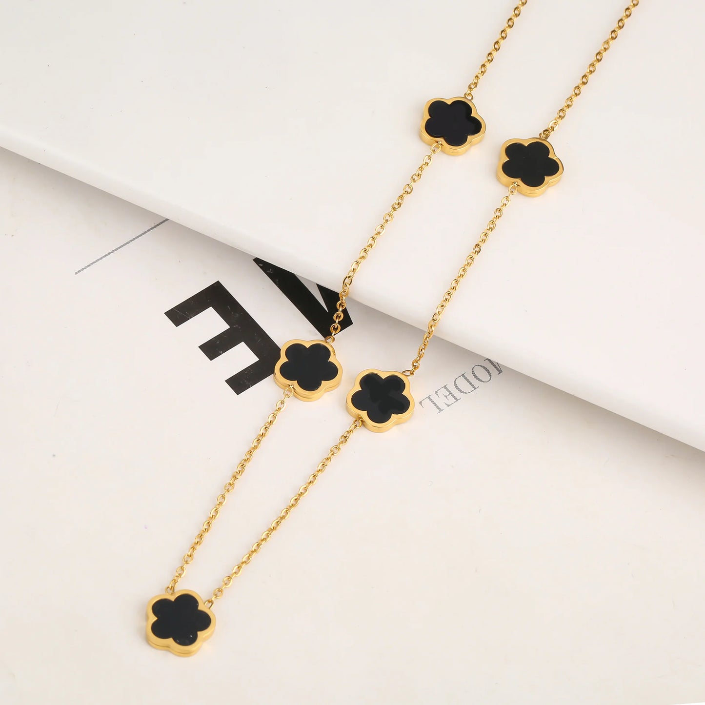 Stainless Steel Five-Petal Jewelry Set