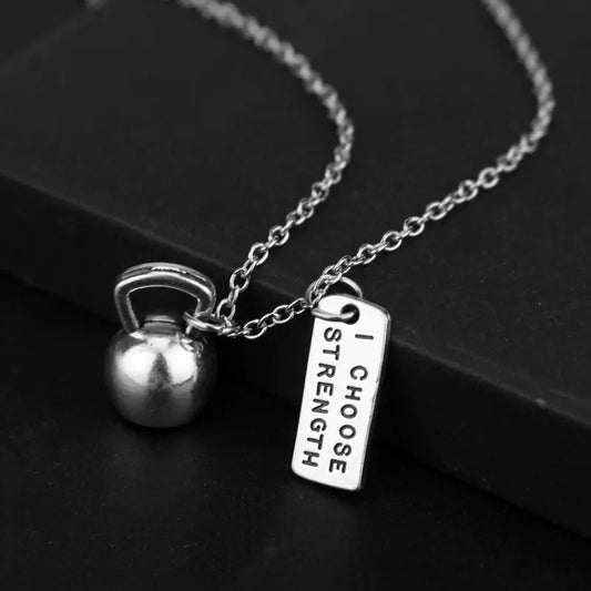 Dumbbell Pendant Necklace - Trendy Fitness Jewelry