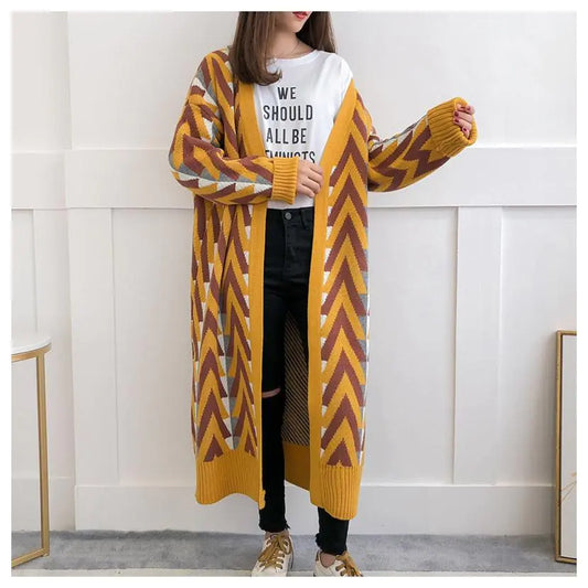 Geometric Cardigan Sweater for Women