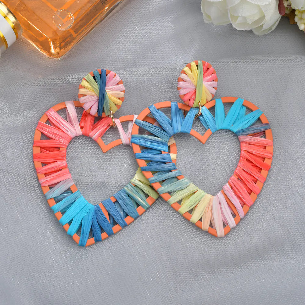 Campfire Party Heart-Shaped Hollow Earrings