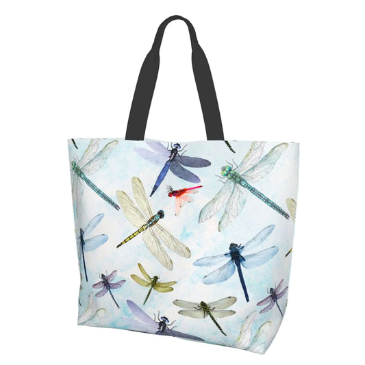 Dragonfly Tote Bags - Gym Shoulder Bag, Reusable Picnic Beach Bag for Women Travel/Shopping/Work Daily