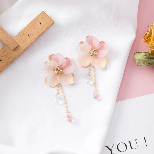 Shell Flower Tassel Earrings for Women