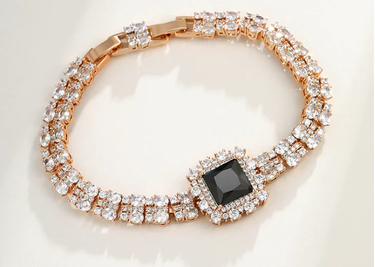 Square Micro Inlaid Zirconium Buckle Bracelet