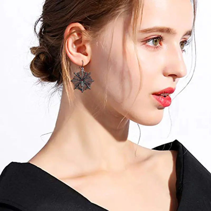 Halloween Spider Earrings - Alloy Metal Jewelry
