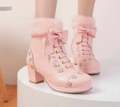 Lolita Shoes, Snow Boots, Japanese Sweet Short Boots