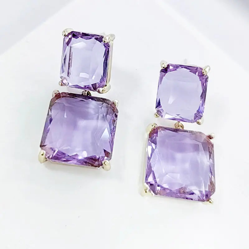 Korean Style Geometric Crystal Earrings for Women