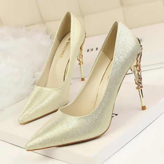 Luxury Silk High Heels for Women Fashion Footwear