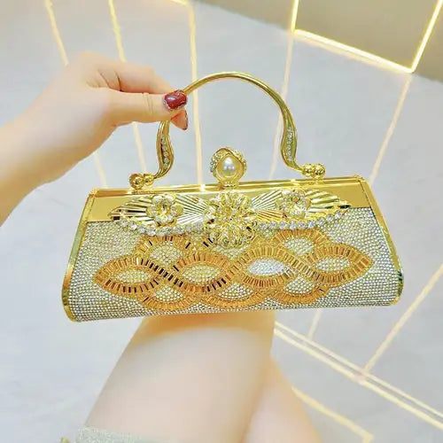 Handmade rhinestone Dinner hand bag. Cocktail Dress Purse Clutch