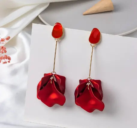 925 Silver Colorful Enamel Flower Earrings for Women