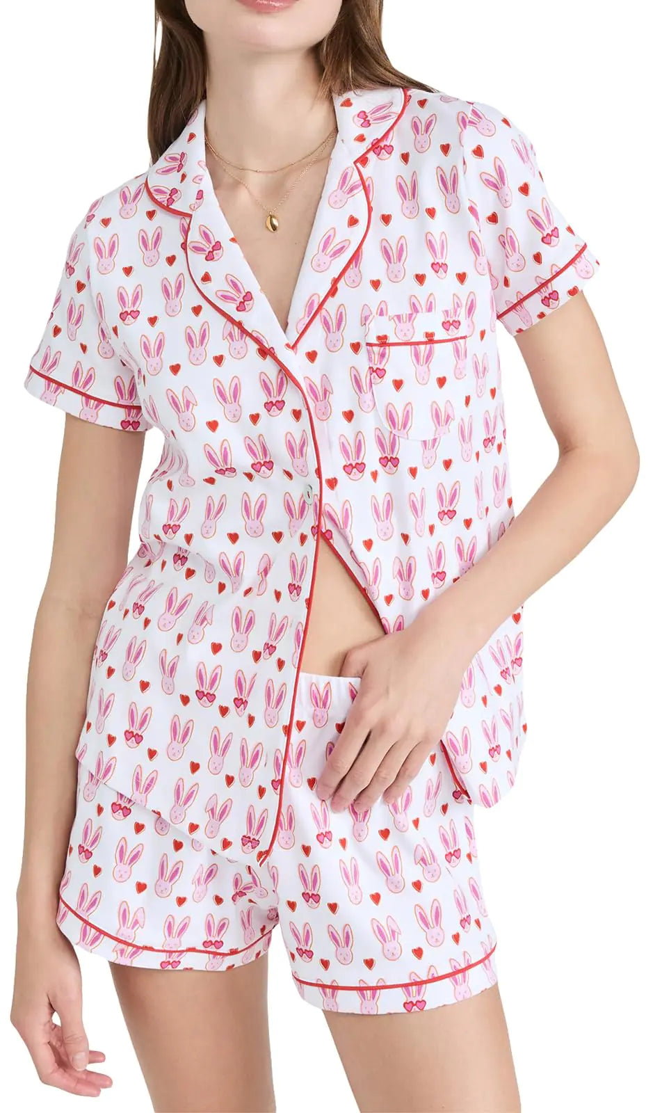 Women Cute Ribbit Monkey Pajamas. Y2k Animal Print 2 Piece Preppy Pjs Shorts & Matching Button Up Lounge Shirt set
