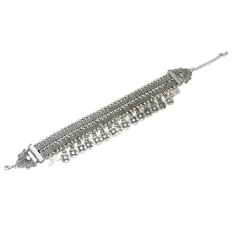 Fashionable Layered Alloy Leaf Necklace & Earrings Set