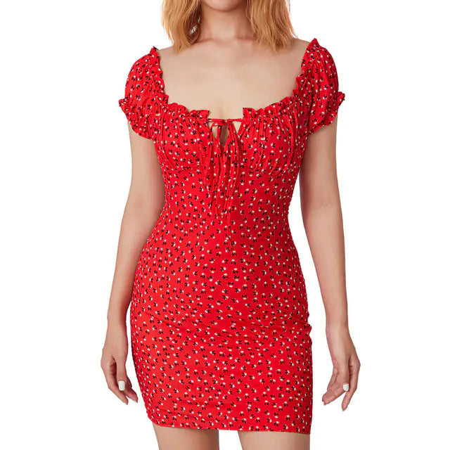 WPNAKS Women's Floral Off-Shoulder Mini Dress 2024