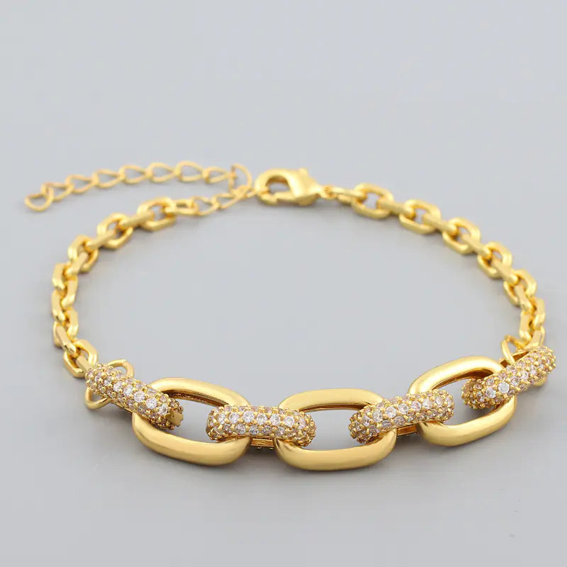 Rhinestone Copper Metal Fashion Diamond Bracelet