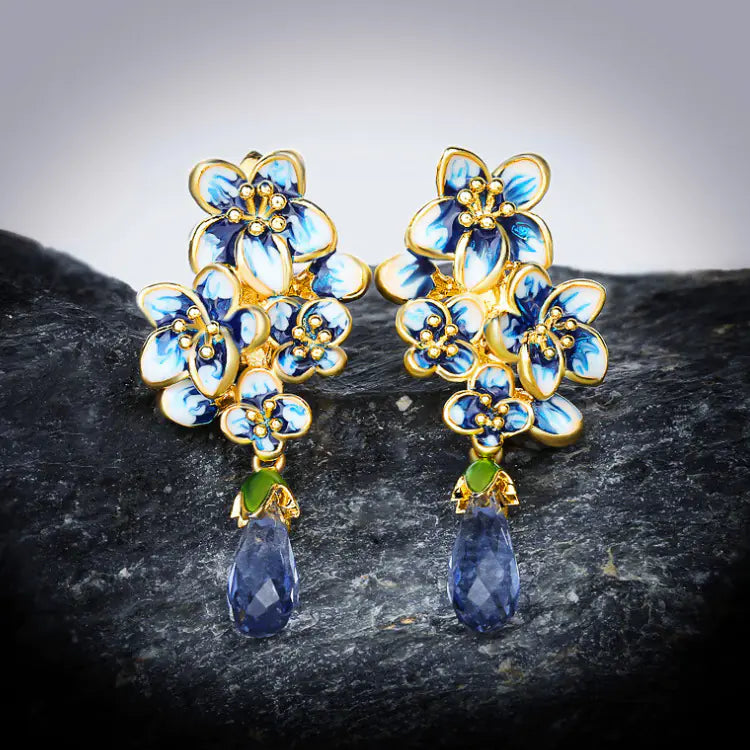 Three-Piece Ring Set with Water Drop Gem Necklace & Earrings
