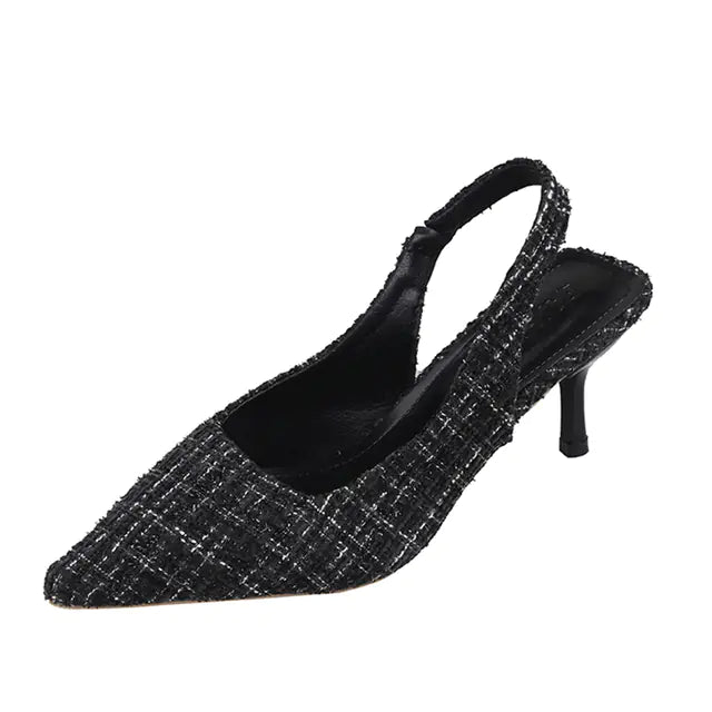 Blue Pointed Toe High Heels Slingbacks for Women